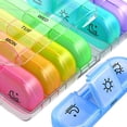 thumbnail image 4 of Organizador portátil, estuche de almacenamiento, 21 compartimentos, divisor , para ancianos en cápsula Sunnimix Dispensador de Cajas, 4 of 8
