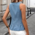 thumbnail image 6 of Women's Casual Sleeveless Fashion Lace Vest with Tie Detail for Layering and Boho Style Outfits,Light Blue,M, 6 of 8