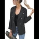 thumbnail image 3 of Chaqueta Blazer para Mujer, Informal, de Negocios, con Frente Abierto, Solapa, Elegante Abrigo con Bolsillos Negro XL, 3 of 8