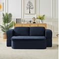 thumbnail image 7 of 2 in 1 Convertible Sleeper Sofa, Holaki Folding Futon Foam Floor Sofa Bed with Cushion Blanket, Modern Fabric Compression Couch for Living Room & Bedroom, 7 of 7