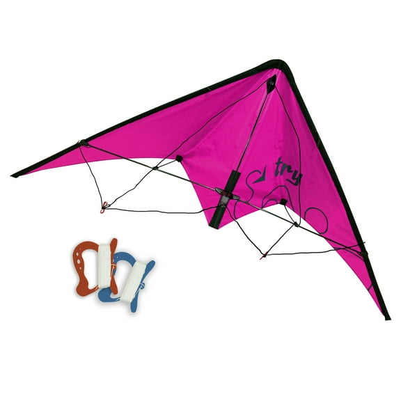 EOLO KITES Ready2Fly 45 in Pink POP UP Stunt Kite with Sport Bag!  Ages 8 