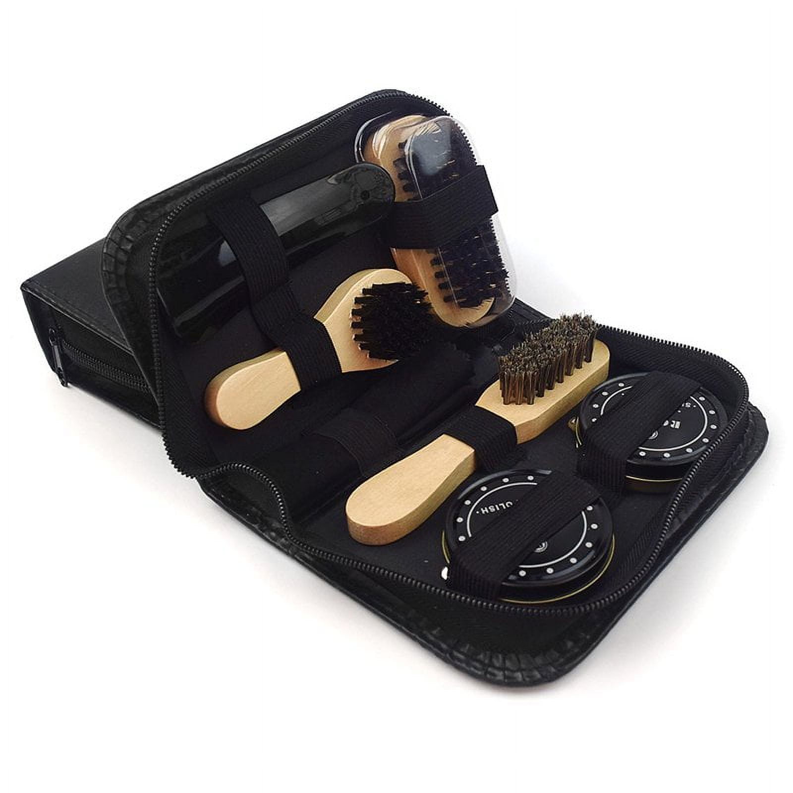 Coffret De 4 Produits Pour Polissage Et Nettoyage De Chaussures Noires - Neuf