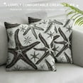 thumbnail image 3 of Qinduosi Set of Throw Pillow Covers Beach Ocean Black Starfish Decorative Pillow Cases Home Decor Standard Square Inches Summer White Pillowcases White, 3 of 5