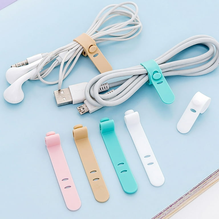 Cheers.us 20pcs/set Cable Tie Silicone Colorful Reusable Holder Strap Organizer Management for Fastening Cable Cords and Wires, Multipurpose Wire Ties