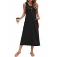 thumbnail image 2 of Fantaslook Long Tank Dresses for Women Summer Sleeveless Button Down Dress Casual Loose Beach Vacation Sundress, 2 of 9