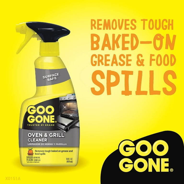 Goo Gone Oven and Grill Cleaner - 14 Ounce - Removes Tough Baked On Grease  and Food Spills Surface Safe