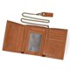thumbnail image 3 of Cartera GEEK de piel de vaca para hombre, de alta calidad, vintage, de cuero genuino, antirrobo, con cadena, triple pliegue, tarjetero, 6006, 3 of 5