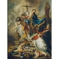thumbnail image 2 of Johann Evangelist Holzer 12x14 Gold Ornate Wood Frame and Double Matted Museum Art Print Titled - Victory of Christianity Over Paganism (1739), 2 of 4