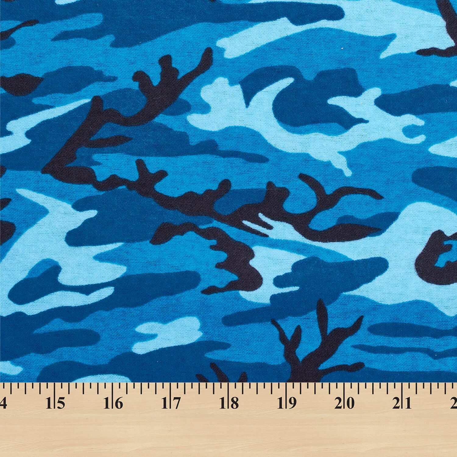 Cotton Flannel Fabric Camouflage Printed Hypoallergenic Lightweight Brushed By The Yard For Sewing Apparel, Accessories, & Décor - Turquoise (5 Yards)
