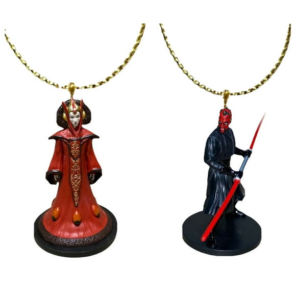 Padme & Darth Maul Star Wars Ornament Figure Figurine Charm Dangler Star Wars New