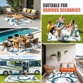 thumbnail image 4 of Turquoise Grey Outdoor Rug for Patio/Deck/Porch, Non-Slip Large Area Rug 4 x 6 Ft, Geometric Circle Modern Abstract Simple Art Indoor Outdoor Rugs Washable Area Rugs, Camping Rug Carpet Runner, 4 of 8