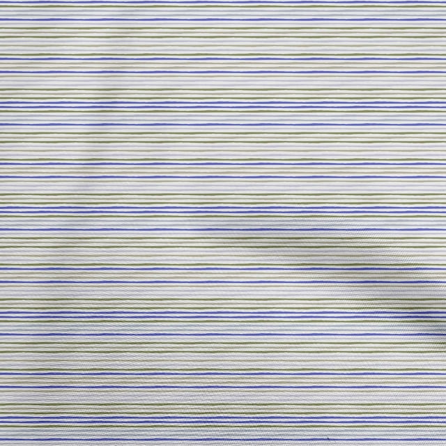 oneOone Rayon Medium Blue Fabric Stripes Craft Projects Decor Fabric Printed By The Yard 56 Inch Wide