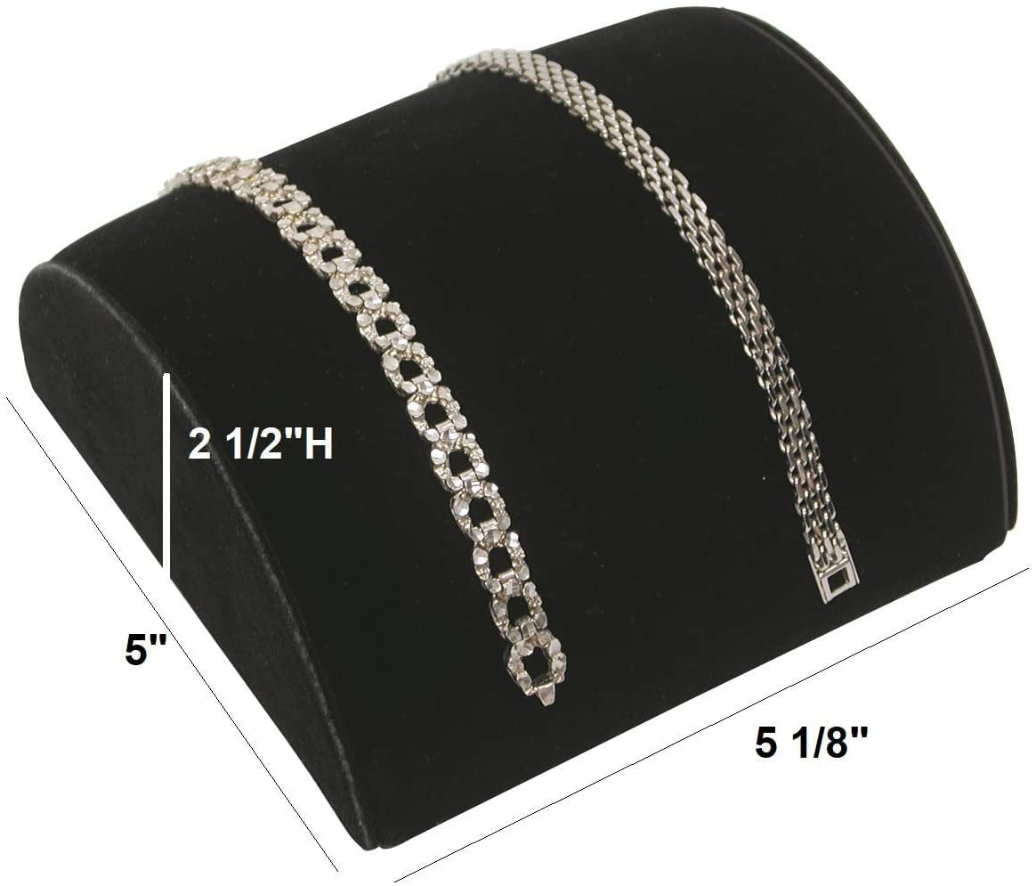 White Faux Leather Bracelet Single Half Moon Jewelry Display Ramp 5" x 2 1/2"