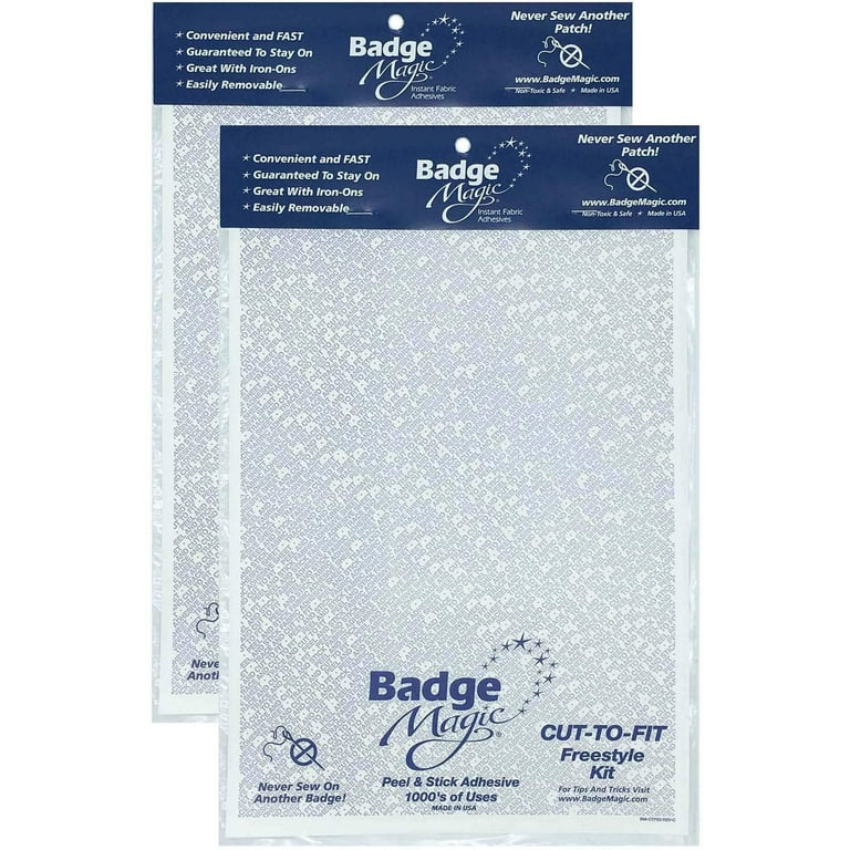  Badge Magic Peel and Stick Adhesive Kit (4 Sheets) - No Ironing  or Sewing - Freestyle Cut to Fit - for Patches, Fabrics and DIY Crafts :  Arts, Crafts & Sewing