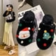 thumbnail image 2 of Pantuflas navideñas de felpa a juego con punta cerrada y planas para otoño e invierno, zapatos de mujer para usar en casa y al aire libre, 2 of 6