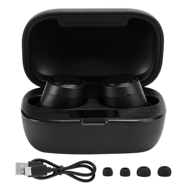 BT‑J90 Auriculares Bluetooth 5.0 Caja de carga Auriculares inalámbricos verdaderos Auriculares deportivos de media orejaNegro