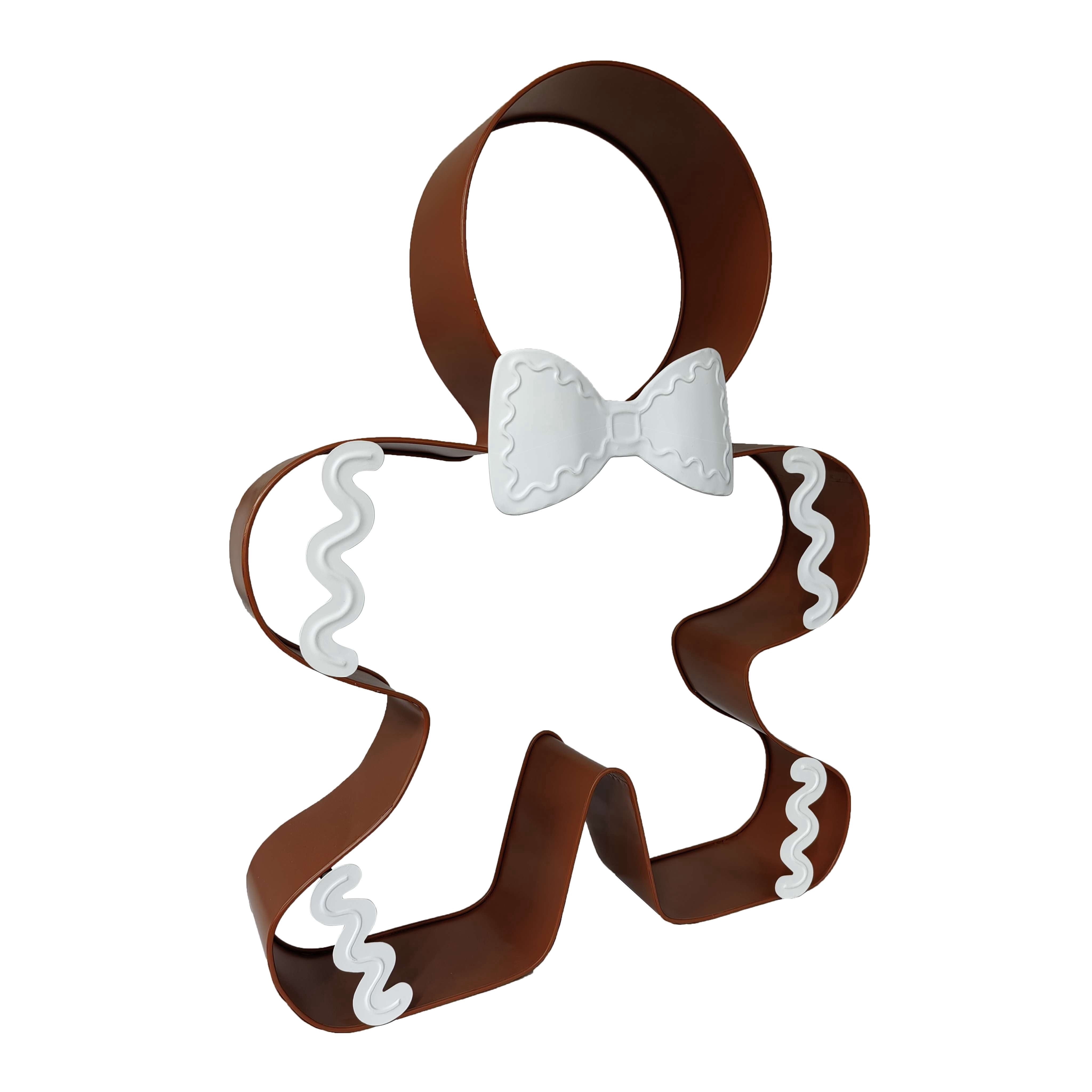 Metal Gingerbread Man Cookie Cutter Christmas Decoration, Brown, 28", by Holiday Time