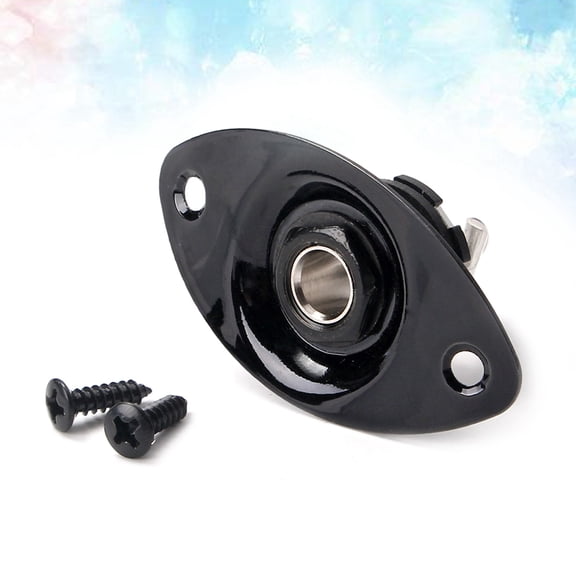IDEANATEGRATE 1Set Guitar Jack Plug and Plate for Electric Guitar and Bass with Indented Oval Shape 11.8X1.1In
