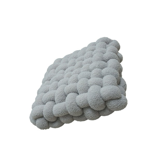 Wosthever Cojín de asiento con nudo de felpa suave, cojín para silla, almohada de estilo Ins, cómodo decorativo para el hogar, sofá, Decoración del hogar Gris claro 40*45*12 CM