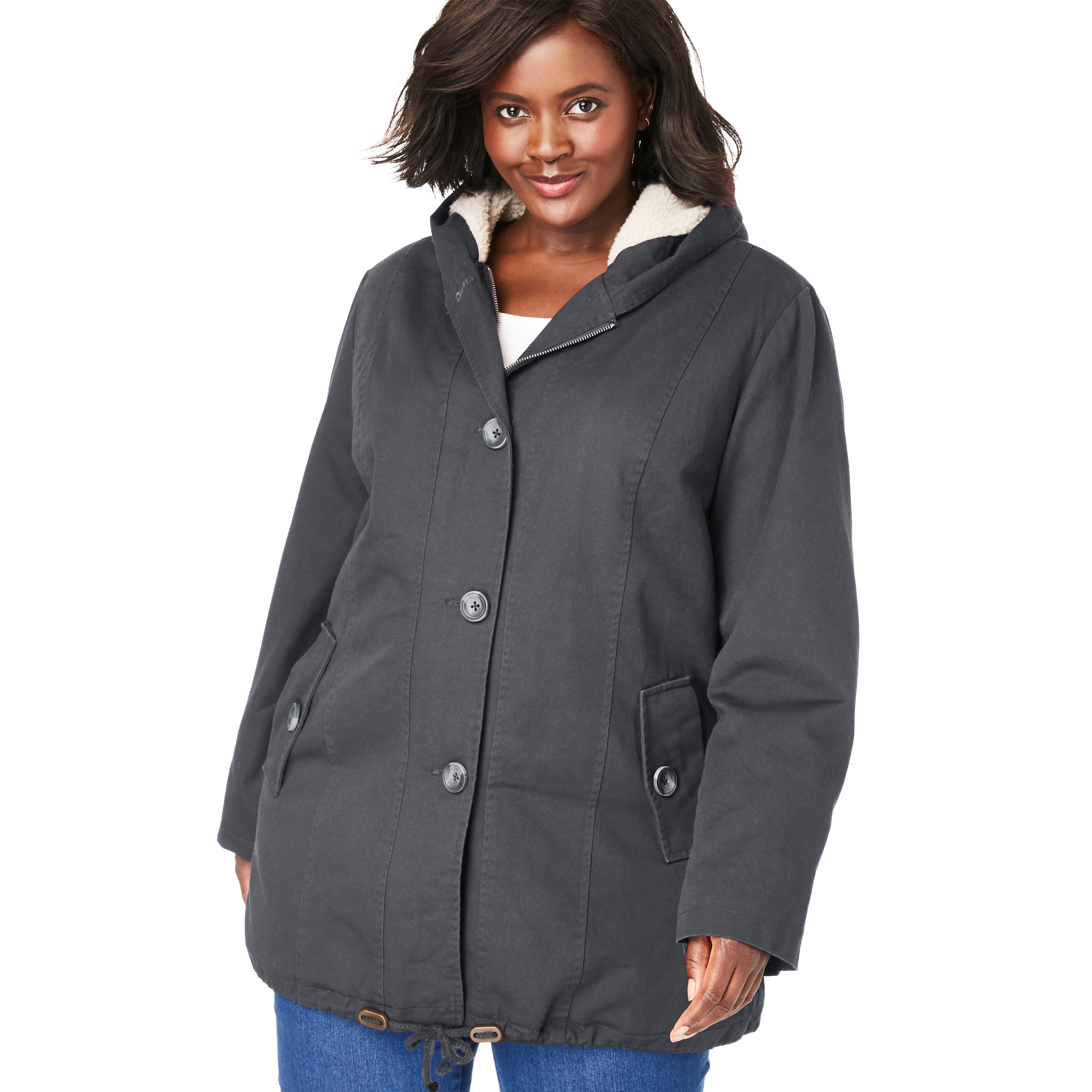 woman within fleece jacket