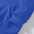 thumbnail image 4 of Domzest Plus Size Womens Sweatshirt Full-Zip Long Sleeve 3X-5X Hooded Winter Lightweight Fat Fleece Drawstring Oversize Sweater Casual with Pocket Jackets Dark Blue M-Mid, 4 of 6