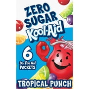 Kool-Aid Zero Sugar Tropical Punch Zero Calorie Sugar Free Drink Mix Singles, 6 ct On-the-Go-Packets