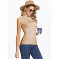 thumbnail image 5 of MANIFIQUE Women Sleeveless Mock Turtleneck Tank Tops Slim Fit Stretchy Layer Tee Shirts, 5 of 7