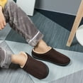 thumbnail image 6 of Mens Slippers Memory Foam Comfort Fuzzy Plush Lining Slip On House Shoes Indoor Outdoor Clog Coffee, Size 9-10, 6 of 6