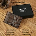 thumbnail image 6 of FeiYen Men Minimalist Skull Bifold Leather Wallet - RFID Blocking Front Pocket Money Clip, 6 of 7