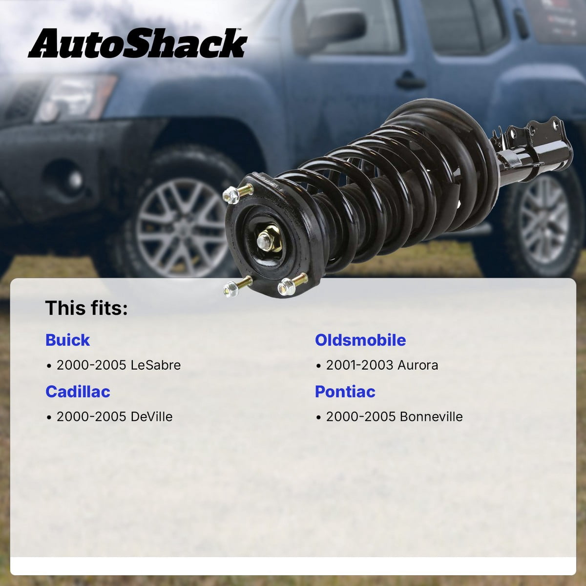 AutoShack Front Complete Strut & Coil Spring Assembly - Driver or Passenger Side for Buick, Cadillac & Oldsmobile, LeSabre 2000-2005 DeVille 2000-2005 Aurora 2001-2003, FWD V6 3.5L 3.8L V8 4.0L 4.6L