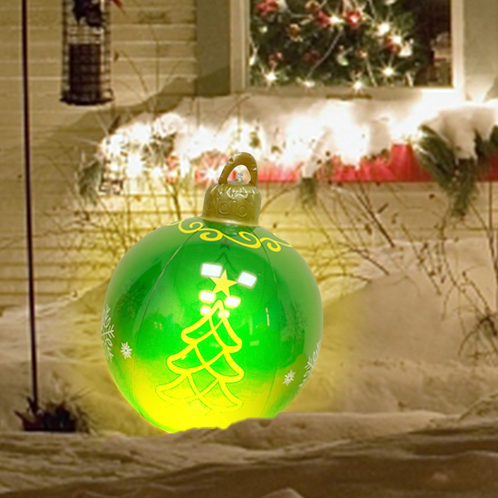 Fridja Light Up PVC Inflatable Christmas Ball with Handle 24 Inch Large