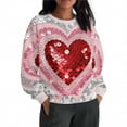 thumbnail image 7 of Vintage Tees for Women 2025 Cute Heart Print Long Sleeve Tunic Tops Casual Round Neck Long Sleeve Printed T-Shirt Top Dressy Casual Loose Blouses, 7 of 7