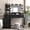 Black, variant on melmine White Vanity with Mirror and Lights Makeup Vanity Desk with 5 Fabric Drawers Dressing Table with Storage Drawers for Bedroom