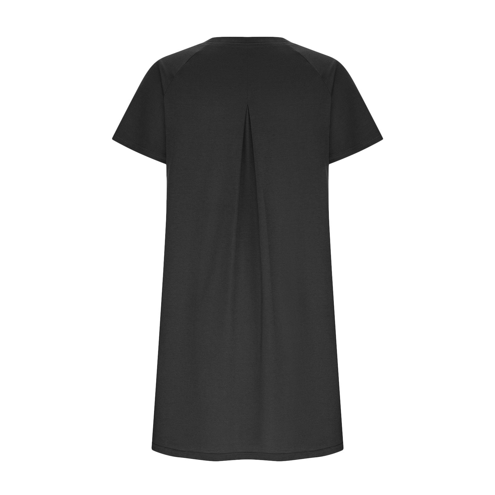 Qleicom Women's Summer Casual Tshirt Dresses O Neck Short Sleeve Loose Dress Sundress with Pockets Black A XL, US Size: 10 Qleicom Women's Summer Casual Tshirt Dresses O Neck Short Sleeve Loose Dress Sundress with Pockets Black A XL, US Size: 10