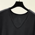 thumbnail image 4 of TEAJOPSUU Women's Pajama Set V-Neck Short Sleeve Sleepwear Top with Ruffle Hem Drawstring Waist Shorts Soft Lounge Set A-Dark Gray, 4 of 5