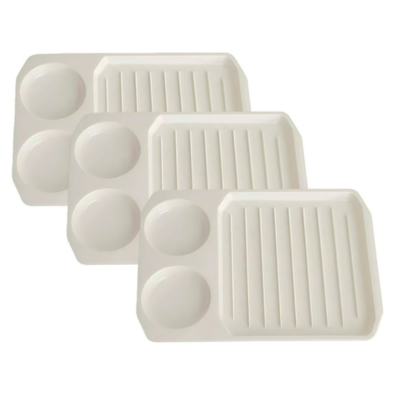 3PCS Versatile White Bacon And Egg Steamer Tray  For Cooking