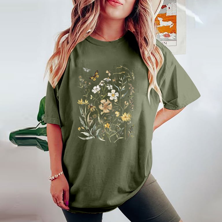 LEBONYARD Womens Summer Tops Shirts,Crew Neck T Shirts for Women