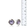 thumbnail image 5 of SuperJeweler 4 Carat Cushion Cut Crystal Tanzanite and Marcasite Stud Earrings for Women, 5 of 6