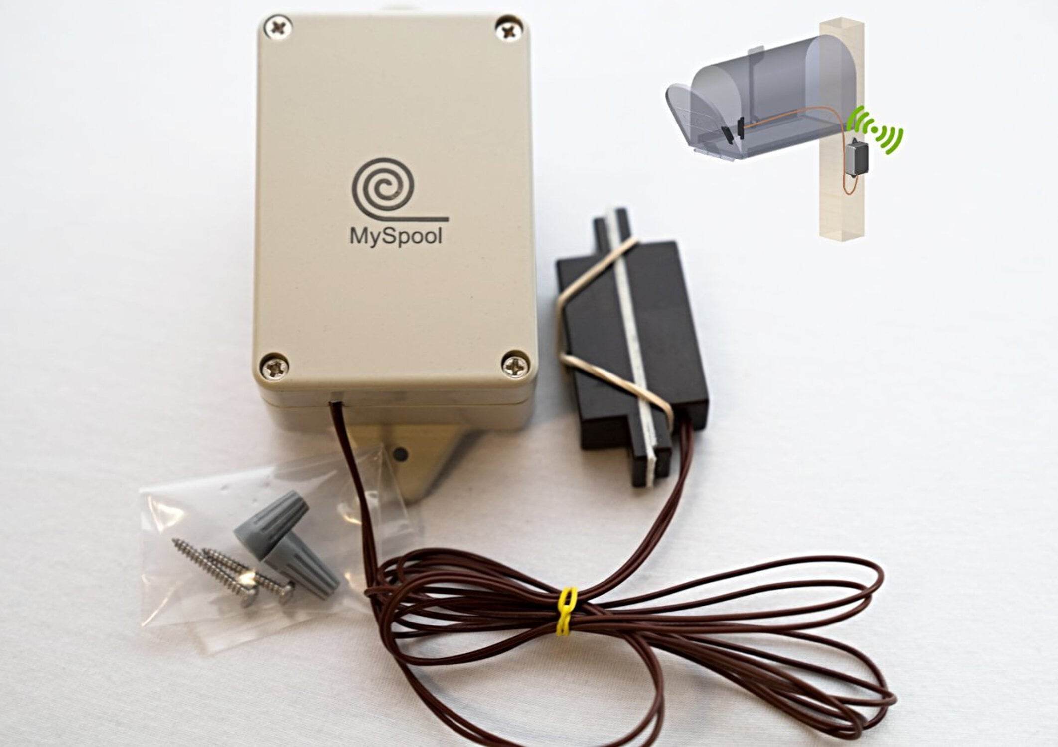 Mail Chime Wireless Mailbox Alert System – Model 1400A, White