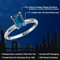 thumbnail image 2 of Gem Stone King 14K White Gold London Blue Topaz Solitaire Engagement Ring for Women | 1.98 Cttw | Emerald Cut 8X6MM | Gemstone November Birthstone | Size 8, 2 of 6
