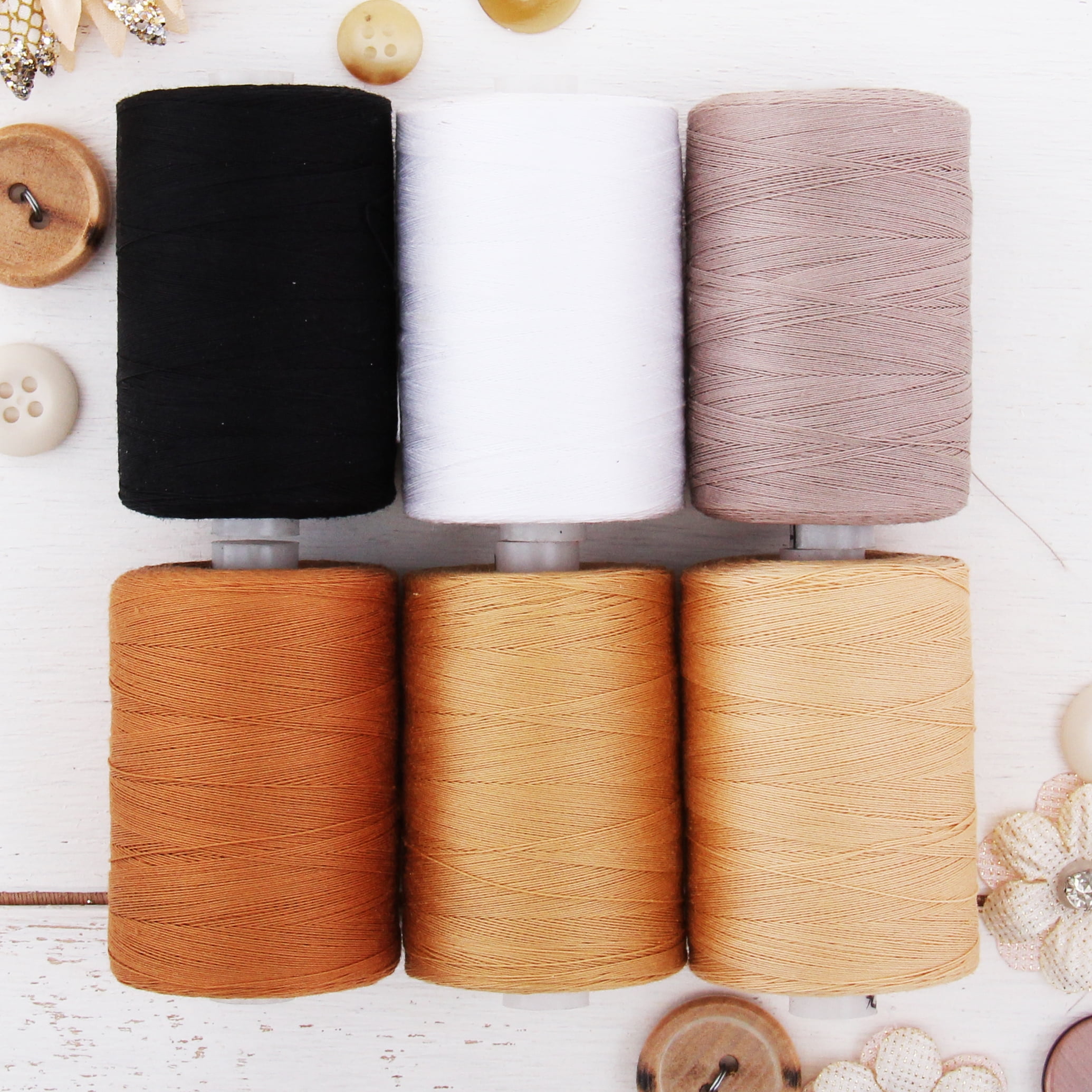 1100 Yards Over 20 Other Sets Available Threadart 100% Cotton Thread Set Long Staple & Low Lint 1000M For Quilting & Sewing 50/3 Weight Spools 10 Black Spools