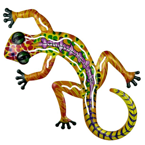 Muebles de hierro Fiudx colgante de hierro forma de lagarto decoraciones coloridas