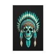 thumbnail image 2 of Lola Vegas Art – Human Skull Canvas Wall Art, Boho Feather Headdress, Gothic Aesthetic, Unique Home Decor – 12" x 16", 2 of 10