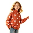 thumbnail image 4 of WhouRiu Girls Casual Neck Sweatshirts Fall Cozy Polka Dot Print Pullover Sweatshirt 2-15 Years, 4 of 6