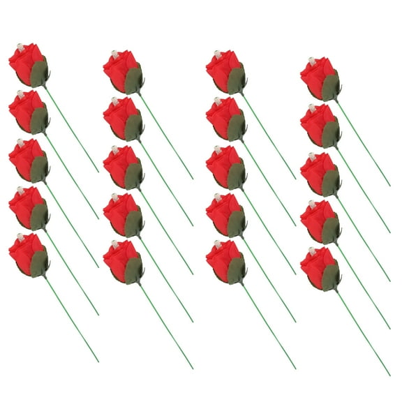 20 Pcs Flame Appearing Rose Exquisite Flower Tricks Toys Professional Magician Props for Parties Performances