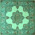 thumbnail image 1 of Ahgly Company Indoor Square Persian Turquoise Blue Traditional Area Rugs, 8' Square, 1 of 4
