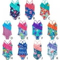 thumbnail image 3 of Yuanyu Kids Girl One Piece Bikini Swimsuits Toddler Ruffle Bathing Suit Summer Outfits Set 4-12 Years, 3 of 3