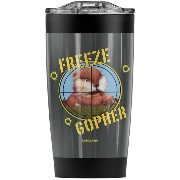Caddyshack Freeze Gopher Stainless Steel Tumbler 20 oz Coffee Travel Mug/Cup, Vacuum Insulated & Double Wall with Leakproof Sliding Lid | Great for Hot Drinks and Cold Beverages