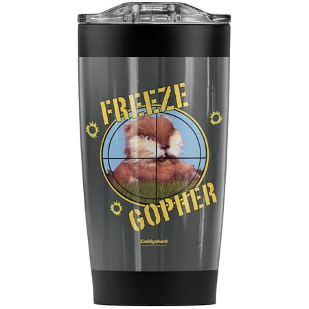 Caddyshack Freeze Gopher Stainless Steel Tumbler 20 oz Coffee Travel Mug/Cup, Vacuum Insulated & Double Wall with Leakproof Sliding Lid | Great for Hot Drinks and Cold Beverages