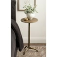 thumbnail image 3 of Kate and Laurel Henshall Mid-Century Metal Round Side Table, 12 x 12 x 24, Antique Brass, Sand Cast Aluminum Sculptural Indoor Plant Stand with Tripod Base for Use as End Table or Bedroom Nightstand, 3 of 10
